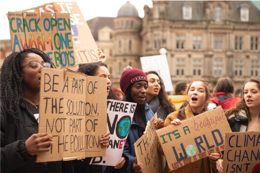 People protesting inequalities